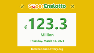 超级万能彩票（SuperEnalotto）大奖已增至1.233亿欧元，目前尚未出现中奖者。