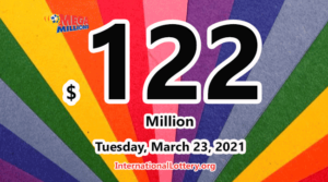 2021年3月19日的Mega Millions结果：奖金金额为1.22亿美元。