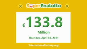超乐透（SuperEnalotto）头奖将在2021年4月8日升至1.338亿欧元。